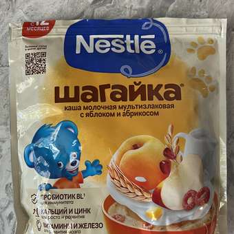 Каша Nestle Шагайка Мультизлаковая яблоко абрикос гранат Паф 190г: отзыв пользователя Детский Мир