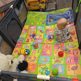 Детский складной коврик Mamagoods Алфавит и Континенты 120 x 180 см 1 шт.: отзыв пользователя Детский Мир