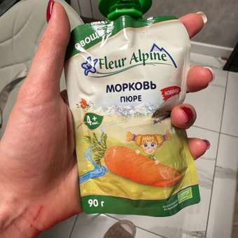 Пюре Fleur Alpine Морковь с 4 мес 90 г: отзыв пользователя Детский Мир