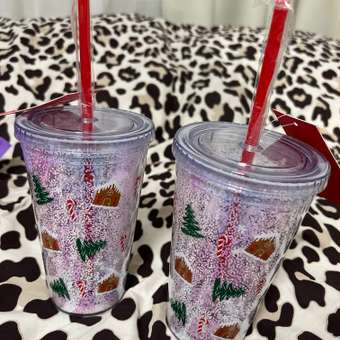 Новогодний стакан с крышкой и трубочкой FUTURINO Home 400 мл: отзыв пользователя Детский Мир