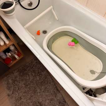 Ванночка Miyoumi с матрасиком, складная зеленый: отзыв пользователя Детский Мир