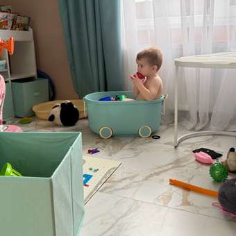 Ящик для хранения игрушек BabyGo бирюзовый: отзыв пользователя ДетМир