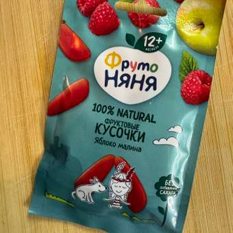 Кусочки фруктовые ФрутоНяня из яблок и малины 15г с 12месяцев: отзыв пользователя ДетМир