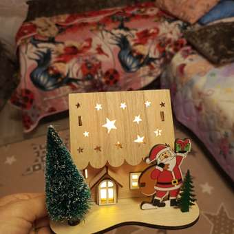 Новогодний декор Sima-Land с подсветкой «Дом со звёздами» 15.5×11×12 см: отзыв пользователя Детский Мир